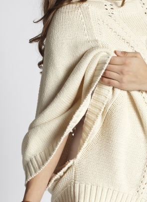 Mothers En Vogue Cable Knit Nursing Poncho Sweater & Nursing Tank