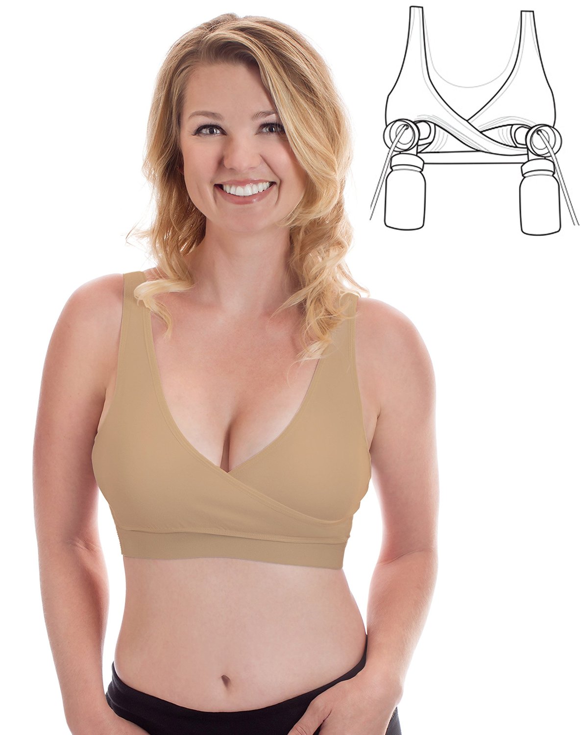 Rumina Classic Crossover Hands-Free Pumping & Nursing Bra