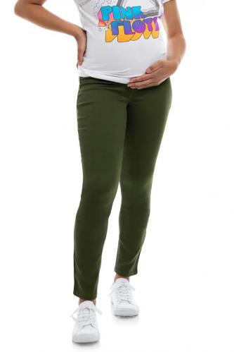 Basil Green Butter Stretch Maternity Skinny Jeans with Bellyband - 1822 Denim