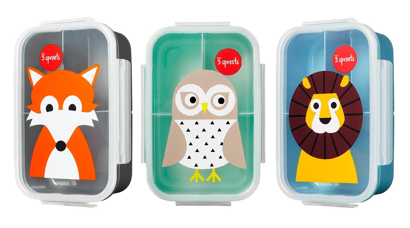 3 Sprouts Lunch Bento Box 3 Compartments - Peach Llama unisex (bambini)