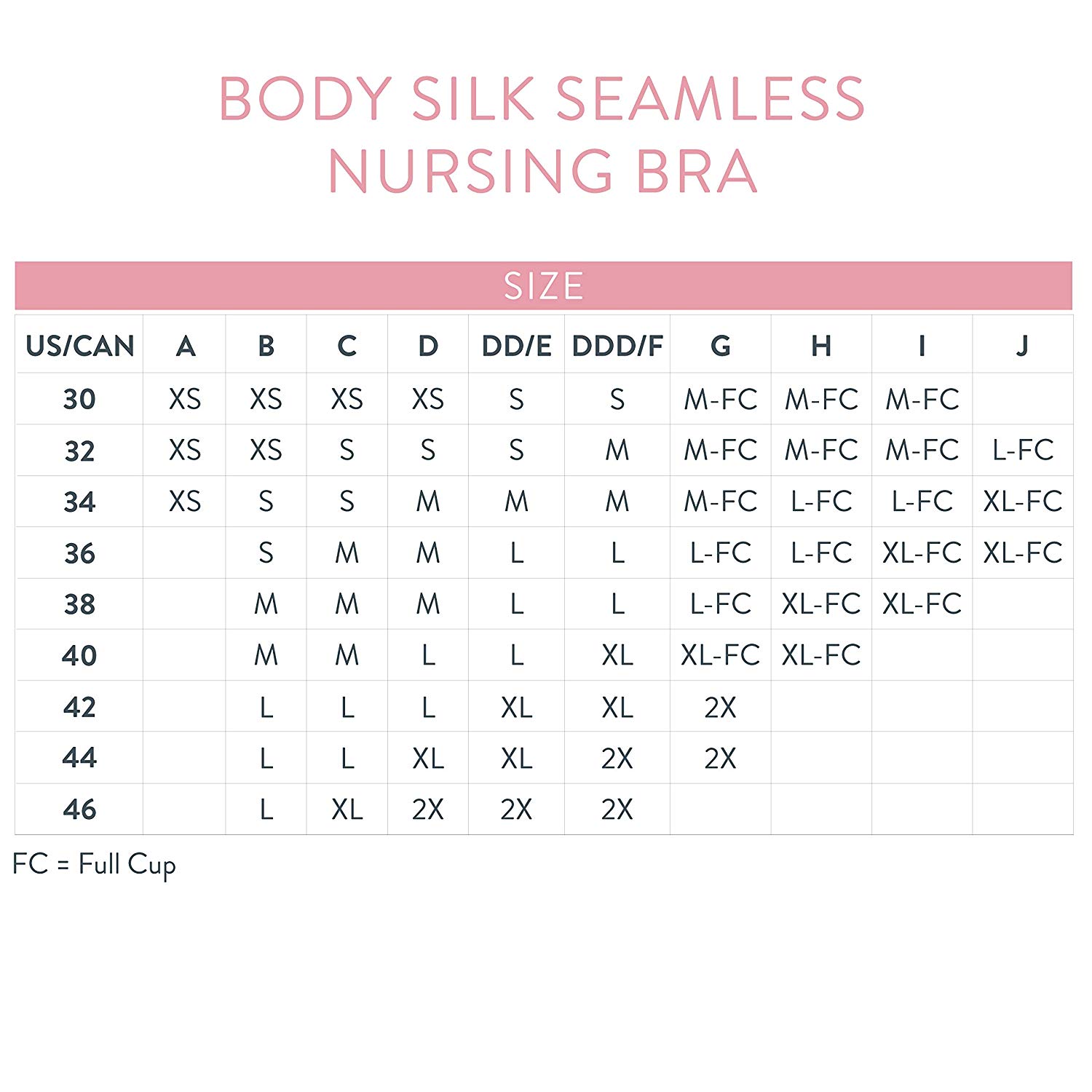 Bravado Size Chart