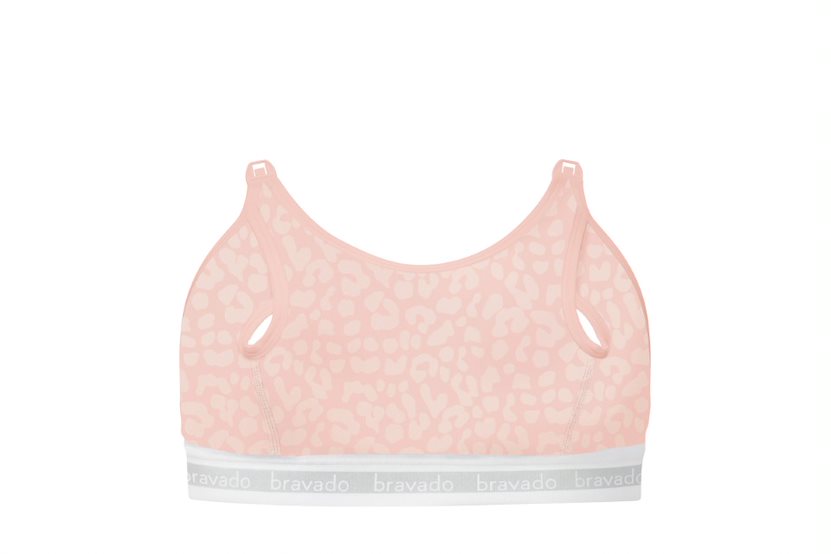 Bravado Women's Clip and Pump Maternity Bra Opaque XL Pink Leopard