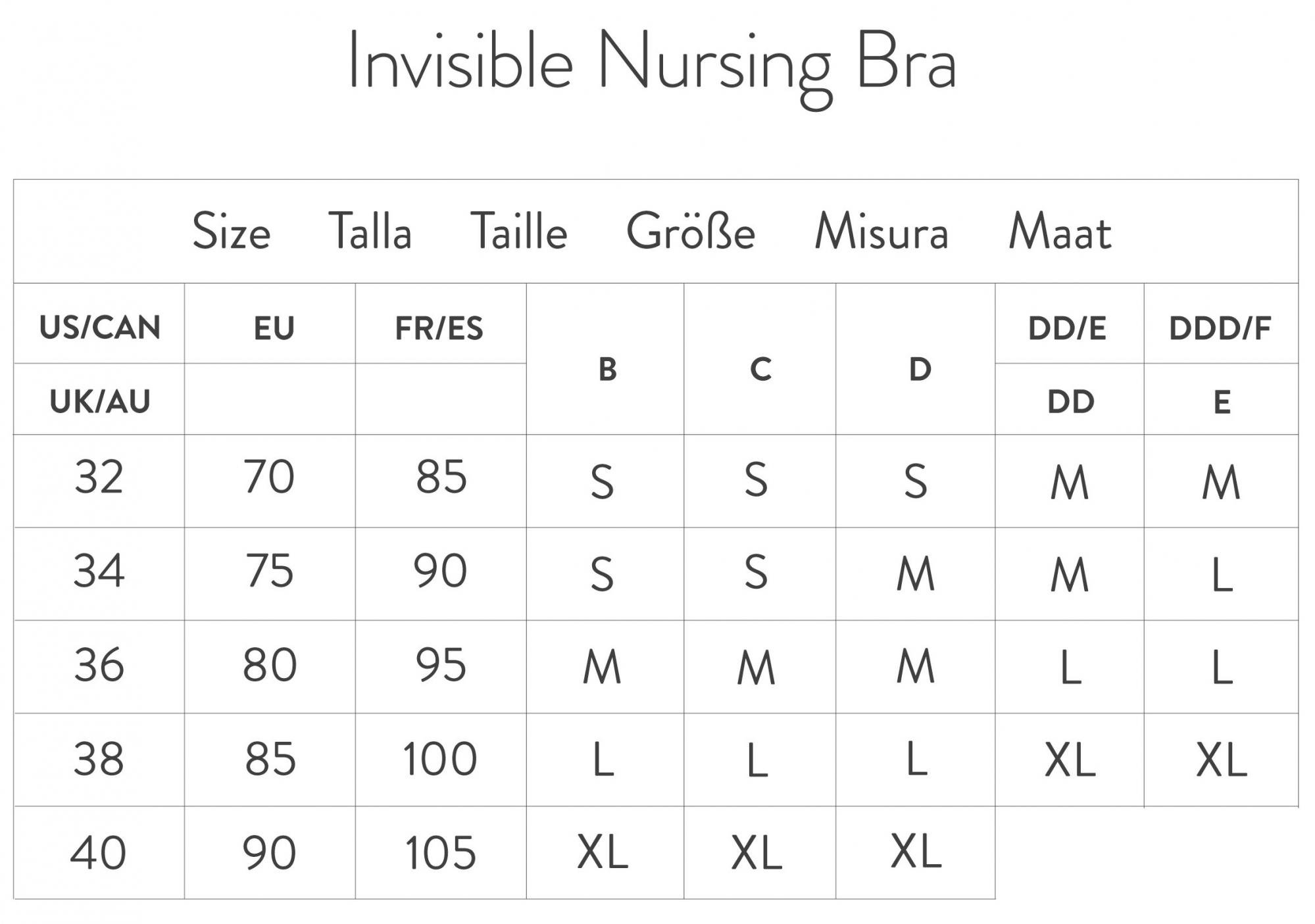 No Boundaries Bra Size Chart