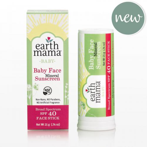 Earth Mama Baby Face Mineral Sunscreen Face Stick SPF 40 