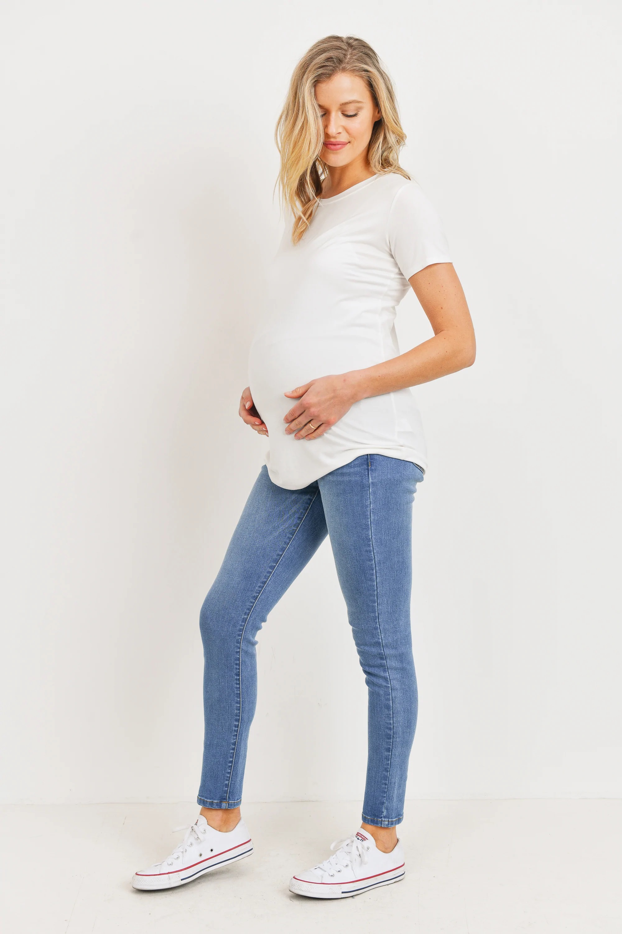 Maternity Stretch Jeans with Over The Belly Comfort Band