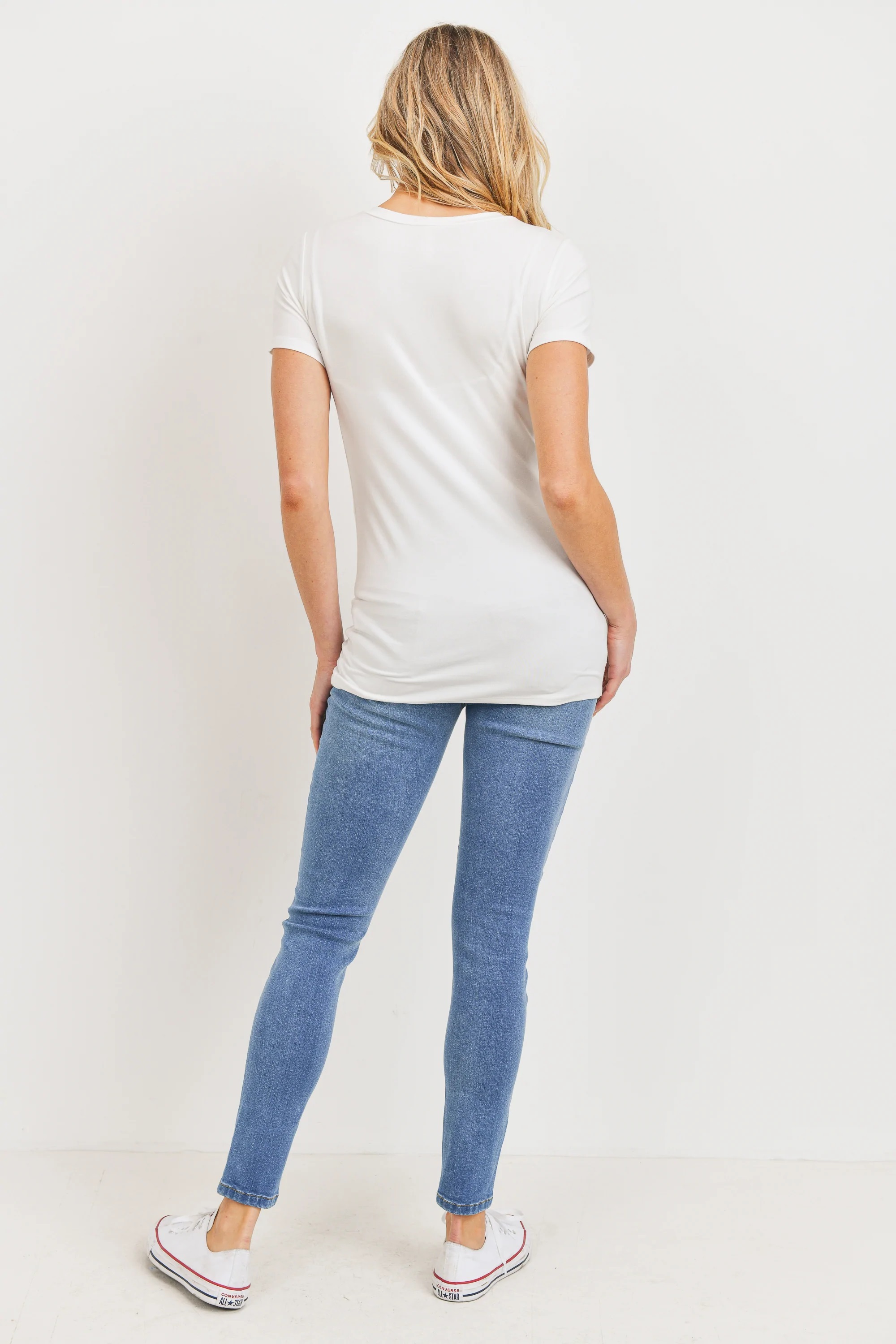 Pantalon Capri Maternity Motherhood - Denim Stretch Sous Le Ventre - Taille Small - Occasion Très Bon État