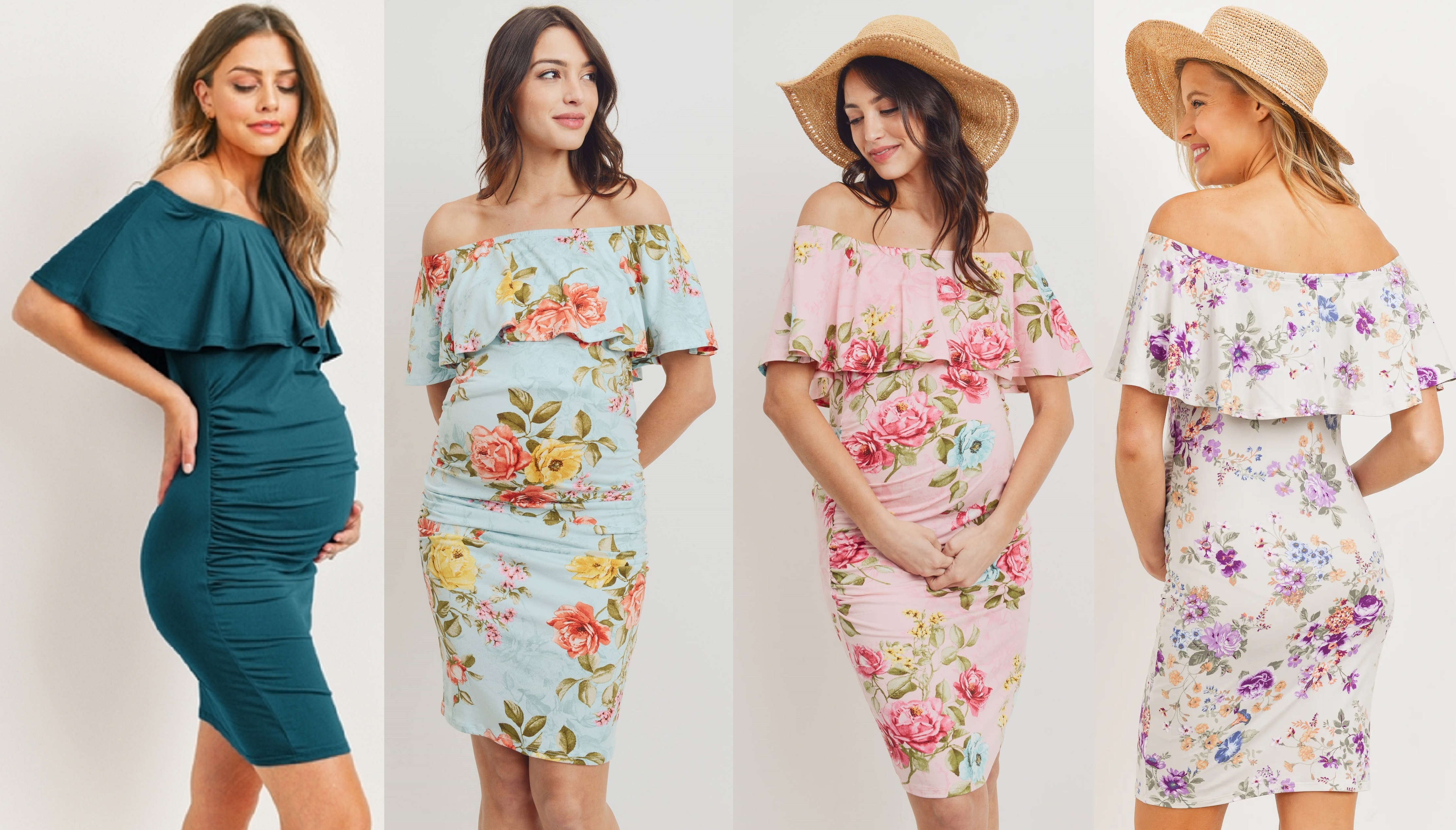plus size off the shoulder maternity dress Off Shoulder Plus Size Maternity Photoshoot Long Dress