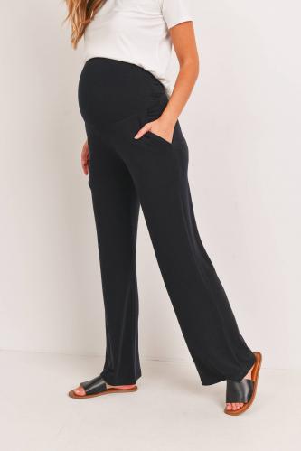 High Waisted Maternity Maroon Casual Comfy Pants