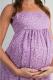 Purple Floral Maternity Shorts Romper w/ Pockets 2