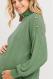 Turtleneck Cable-Knit Maternity Top - Heather Green 1