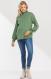 Turtleneck Cable-Knit Maternity Top - Heather Green 4