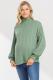 Turtleneck Cable-Knit Maternity Top - Heather Green 3