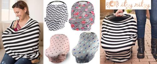 Mom Boss 4-in-1 Multi-Use Nursing Cover, Car Seat Cover, Shopping Cart Cover and Infinity Scarf