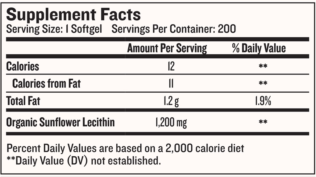 Legendairy Organic Sunflower Lecithin200 Softgels