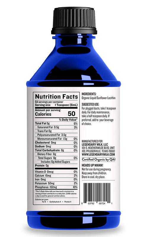 Legendairy Organic Liquid Sunflower Lecithin12 oz.