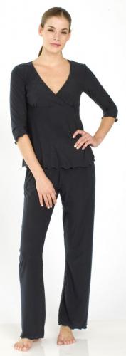 Majamas 3/4 Sleeve M.J.s Pajamas Set--Classic Black, XL