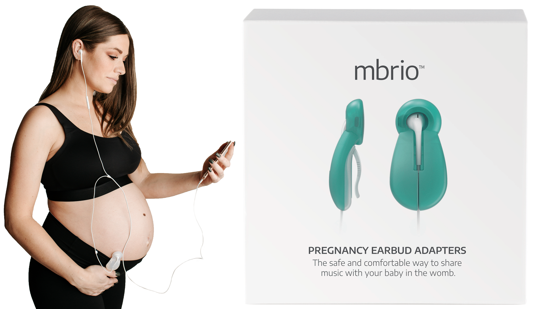 Pregnancy headphones for belly, belly headphones for pregnant women, baby  headphones, 1 elastic waist band 2 headphones 1 adapter 1 carrying bag