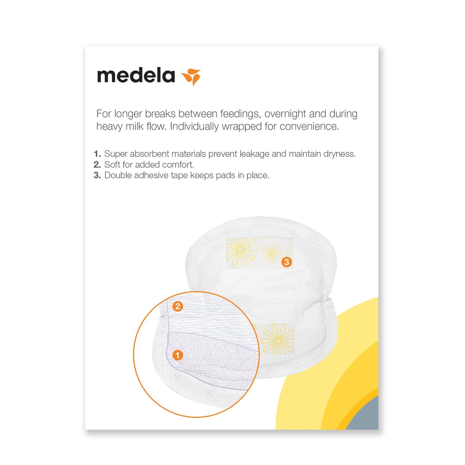 Medela Safe & Dry™ Ultra Thin Disposable Absorbent Nursing Pads 60 Pieces 60 Unidades White