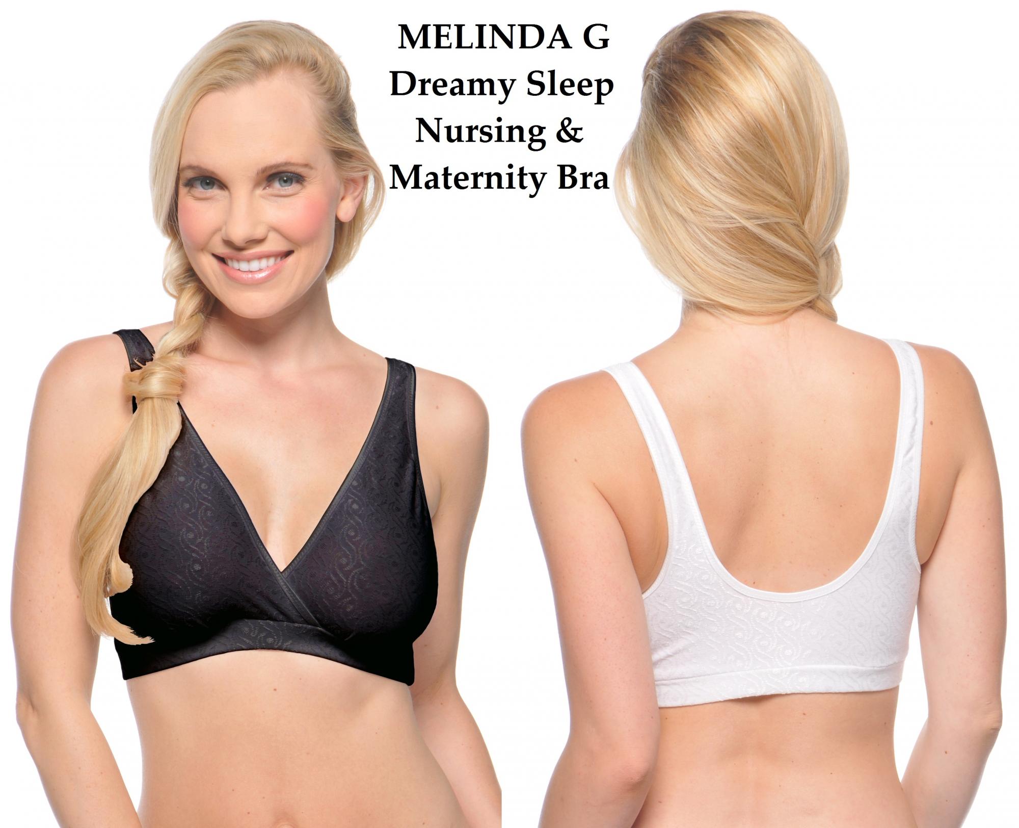 MELINDA G BREAST FEEDING MATERNITY NURSING BRA MEDIUM IMPACT WHITE