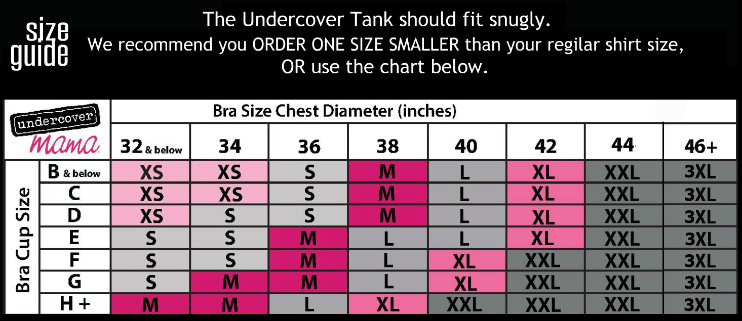 Undercover Size Chart