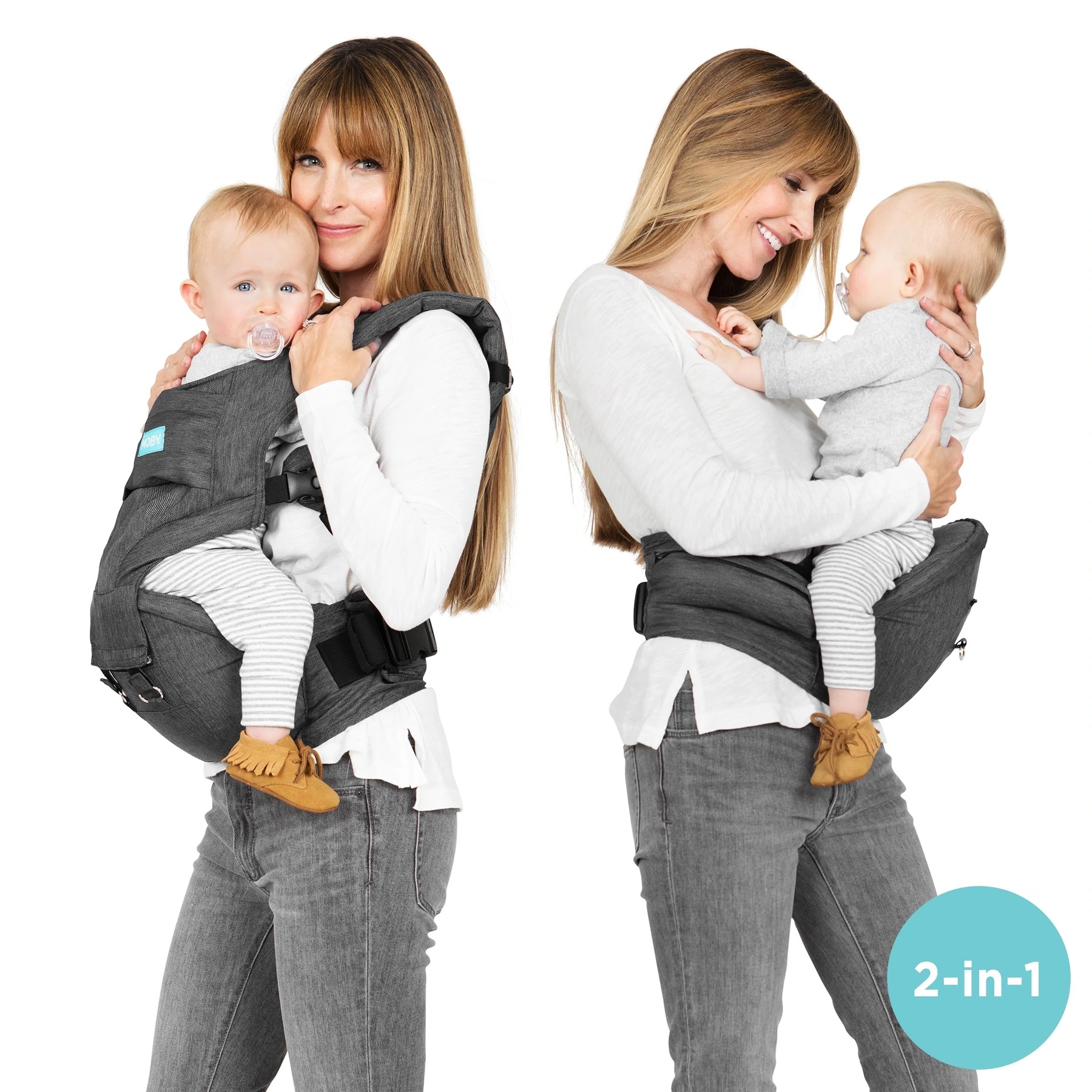 MOBY 2in1 Hip Seat Baby Carrier Grey