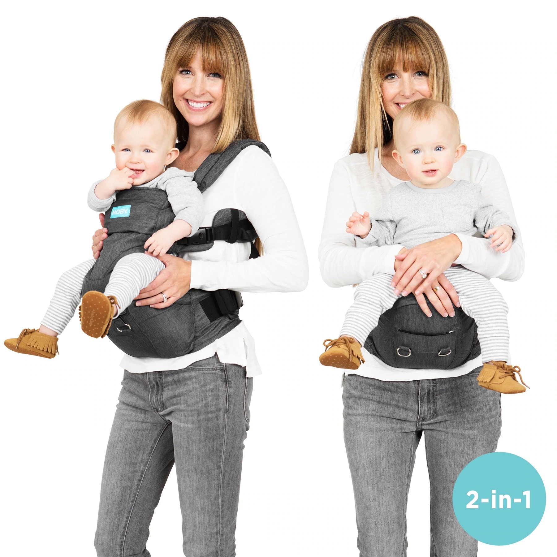 MOBY 2in1 Hip Seat Baby Carrier Grey