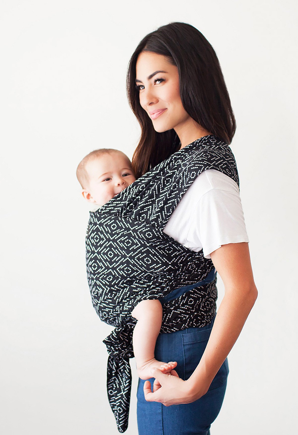 black moby wrap baby carrier