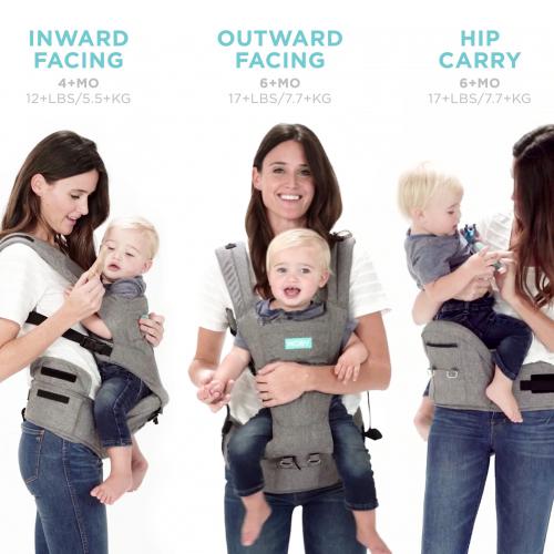MOBY 2-in-1 Hip Seat Baby Carrier - Grey 