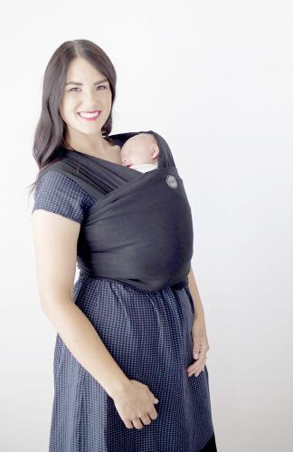 black moby wrap baby carrier