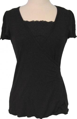 Faux Wrap Nursing Top--Black Small Only