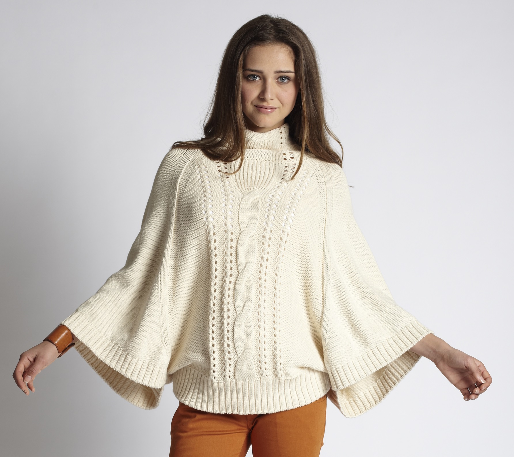 The Cable Knit Poncho Sweater –