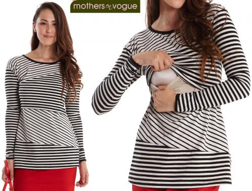 Mothers En Vogue Ladder Stripe Nursing Tunic--Small Only