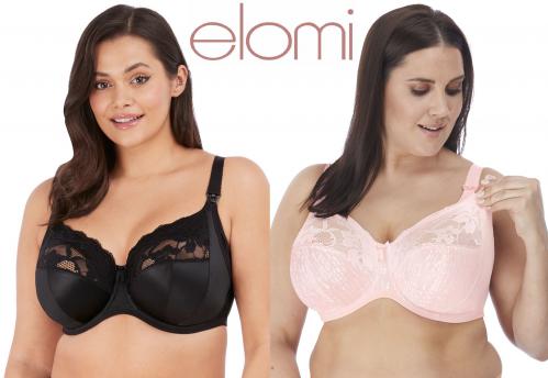 Elomi Molly Stretch Lace Underwire Nursing Bra (4542),34K,Black at