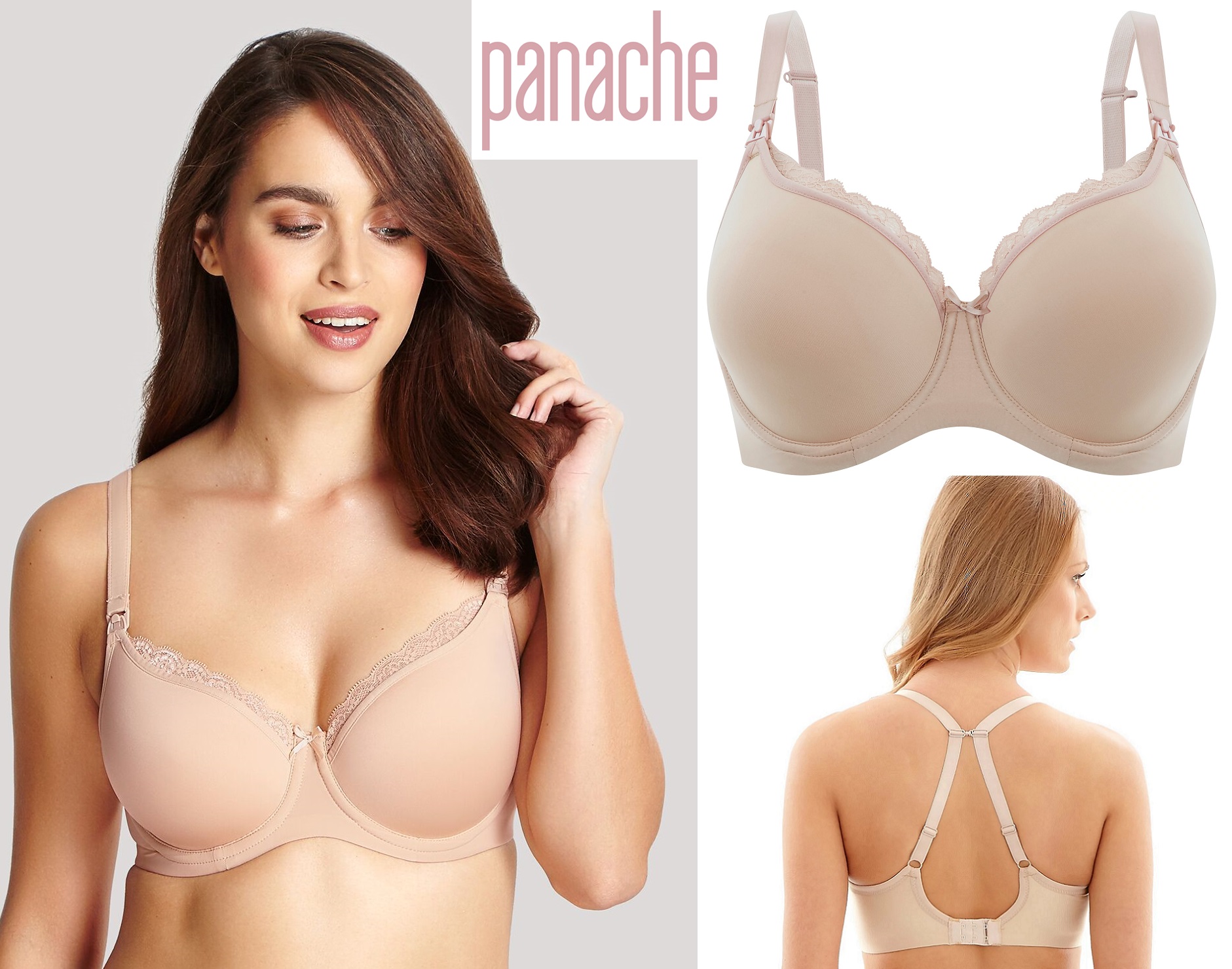 PANACHE Latte Eleanor Nursing Bra, US 34F, UK 34E, NWOT 