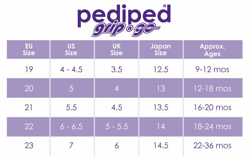 Pediped Shoe Size Chart