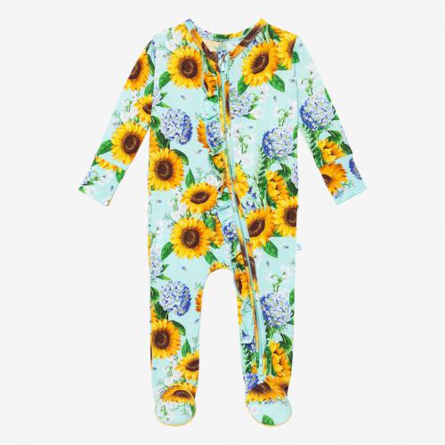 Posh Peanut Sunny Footie Ruffled Zippered One Piece - 18-24 months only