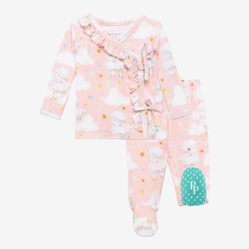 Posh Peanut Mary Ruffled Kimono & Pant Set