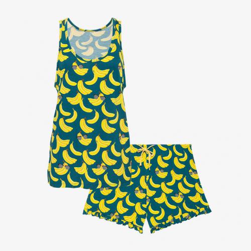 Posh Peanut Bananas Women's Tank & Ruffled Shorts Set