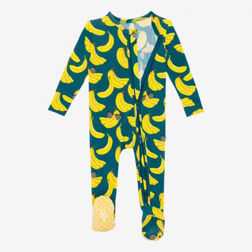 Posh Peanut Bananas Footie Zippered Baby One Piece