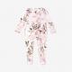 Posh Peanut Vintage Pink Rose Footie Ruffled Zippered One Piece 2