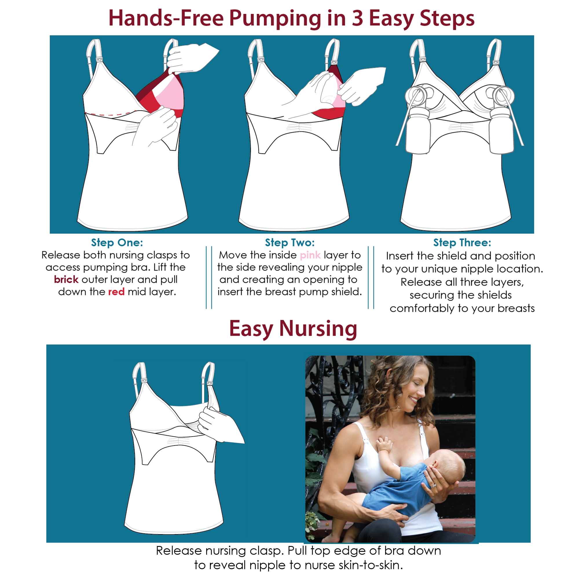 Rumina'S Pump&Nurse Relaxed All-In-One Nursing Bra For