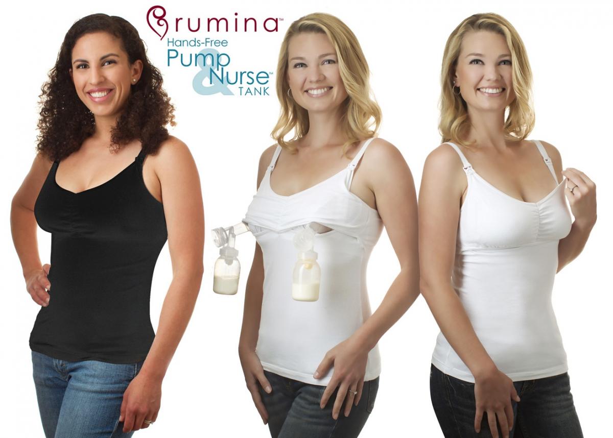 Rumina'S Pump&Nurse Relaxed All-In-One Nursing Bra For Maternity, Nursing  With Built In Hands-Free Pumping Bra