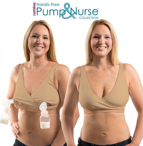 Rumina'S Pump&Nurse Relaxed All-In-One Nursing Bra For Maternity, Nursing  With Built In Hands-Free Pumping Bra 