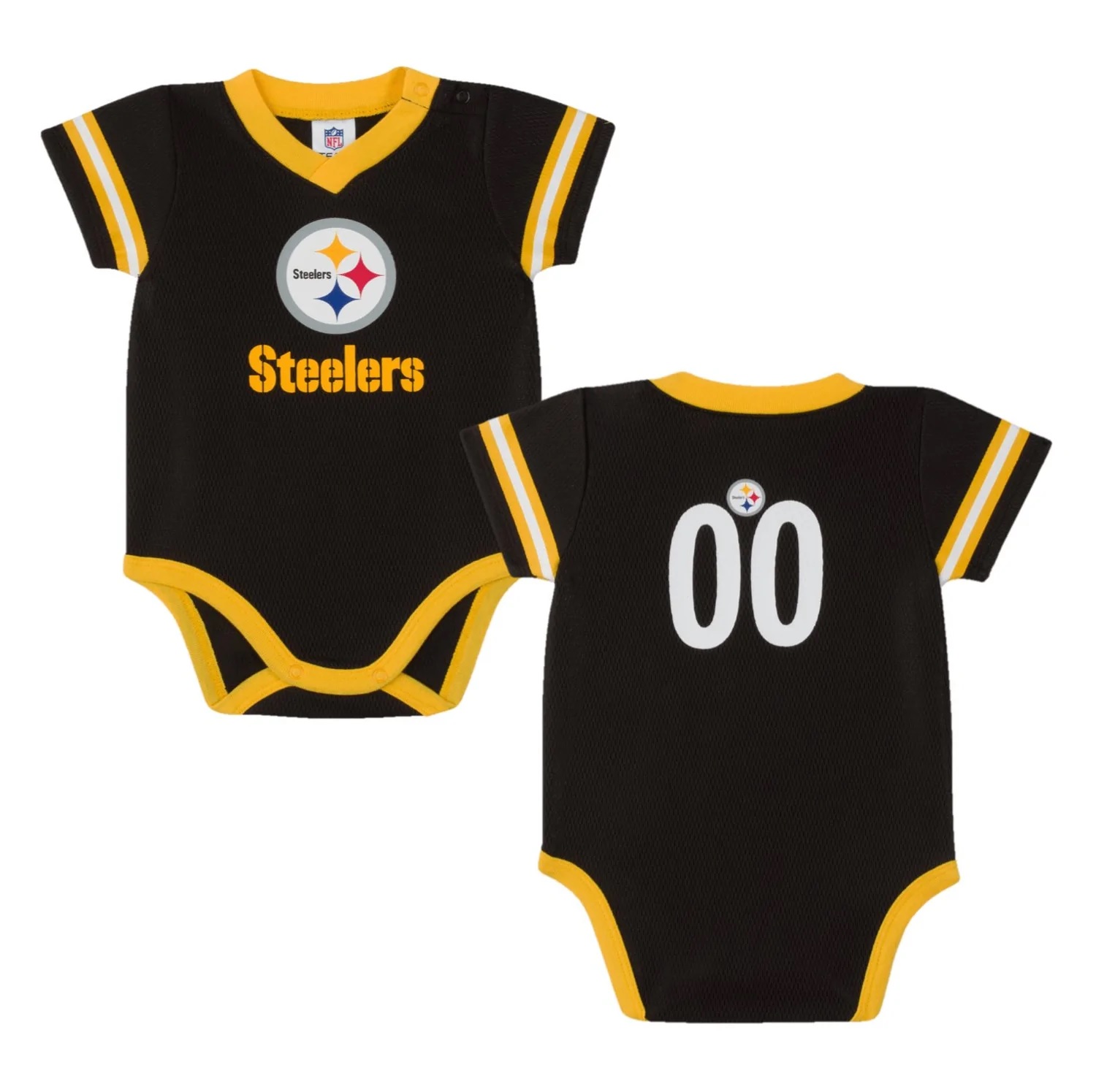 NFL Pittsburgh Steelers unisex-baby Dazzle Bodysuit, Black, 0-3 Months