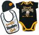 Steelers Girls Bib, Cap & Bodysuit Set 1