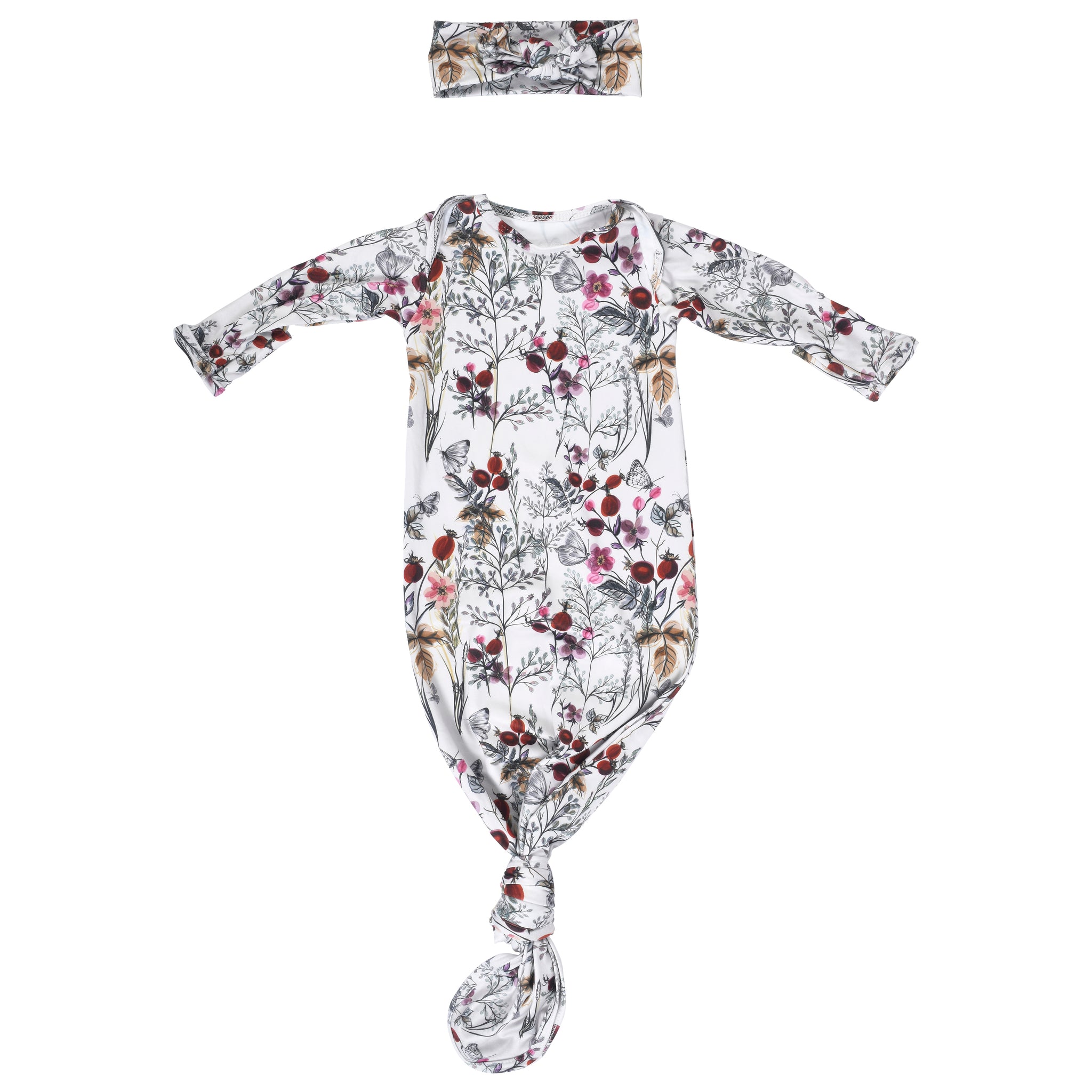 Knotted Baby Gown Set by Three Little Tots